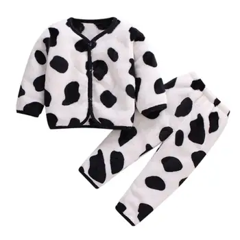 Dievčatá Krava Pyžamo Deti Fúzy Sleepwear Deti prúžok Cartoon Oblečenie Set Detské Pyžamo Dlhý Rukáv Domov Oblečenie pre Chlapcov