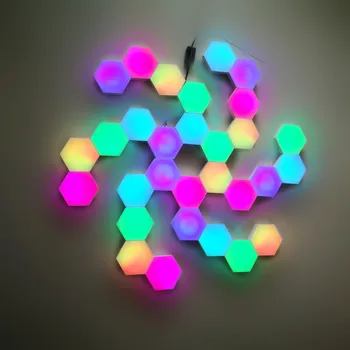 Druhá Generácia Vzdialený Hlas Kontrolované Quantum lampa LED modulárne Šesťhranné LED Panel Svetlo DIY Helios Dotyk Lampara