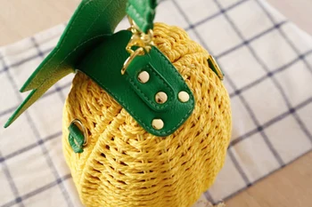 Letné Pastoračnej ananás dovolenku ramenný ratan taška módu Kamufláž trávy tkané taška prázdninový voľný čas plážová taška