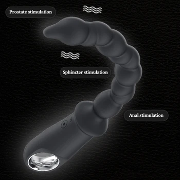 Análny vibrátor pre ženy Ohybné Silikónové Prostaty Masér USB, Smart, kúrenie Vodotesný Análny Korálky Gay Snal sexuálne hračky