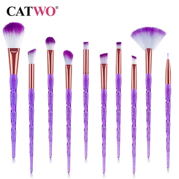 Catwo 10Pcs make-up Štetce Sada Eye Shadow Nadácie Prášok Očné linky Rias Lip Make-Up Štetec Kozmetické Krásy Tool Kit Hot
