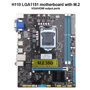 Zľava doska s M. 2 SSD slot značky HUANAN ZHI H110 LGA1151 doska s VGA/HDMI port pre i5 8500 SATA3.0 USB3.0