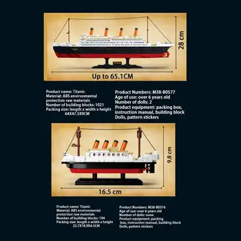 194/1021 KS DIY Stavebné Bloky Tvorca Mesta Model Titanicu Cruise 3D Bloky Vzdelávacie Tehly Údaje Hračky Pre Deti, Vianoce