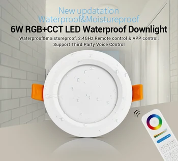 MIBOXER FUT063 6W RGB+SCS Vodotesný LED Downlight bodové Svetlo Lampy AC85-265V APP WiFi Kompatibilné 2.4 G 4-Zóna, Bezdrôtové Diaľkové