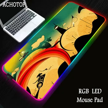 Abstraktné Umenie RGB Mousepad Mäkký Povrch, Nepremokavé Farebné LED Osvetlenie Hernú Podložku pod Myš, Podložka pre PC Počítač, Notebook Mat