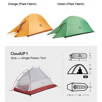 Naturehike stan Upgrade Cloud Až 1 Osoby Camping Stan Vonkajšie 20D Silikónové Ultralight Stan S voľným Mat Turistika
