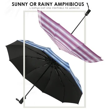 Unisex skladacie kompaktné vetru UV-dôkaz dáždnik cestovné prenosné osem-strand desať-strand nie ľahko zložiť Automatický dáždnik