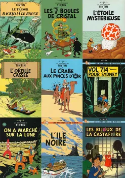Adventures of Tintin Comics Zahŕňa Plagáty Vintage Kraft Plátno, Maľovanie, Klasické Nástenné Samolepky na Stenu Umenie pre Predškolské Deti Spálne