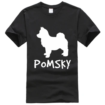 Pomsky milovník psov majiteľ Tee Tričko Unisex Móda Ženy Muži Krátky Rukáv fashion Tričko štýl