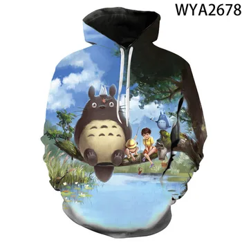 Totoro 3D Vytlačené Hoodies Muži, Ženy, Deti, Módne Oblečenie, Mikiny Chlapec Dievča Deti Kapucí Pulóver Streetwear Bežné Topy