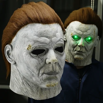 Horor Michael Myers LED Halloween Zabíja Maska Cosplay Strašidelné Vrah Plnú Tvár Latex Prilba Halloween Party Kostým, Rekvizity