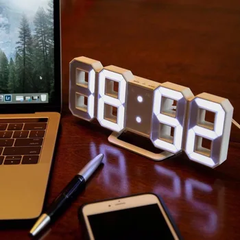 3D Multifunkčné Moderné Akryl Digitálny LED Tabuľka Stôl Noc Nástenné Hodiny Alarm Watch 24 alebo 12 Hodinový Zobrazenie tabuľky hodiny led hodiny