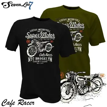 Hot Predaj Mužov Tričko Fashion T-Shirt Cafe Racer Biker Motorrad Rocker Garáž Vlastné Motocyklový Klub 1468 Lete O-Krku Topy