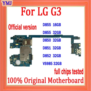 Oficiálna verzia pre LG G3 D855 Doska s OS Android Systém, Originálne pre LG G3 D855 D850 D851 D852 VS985 Logic board
