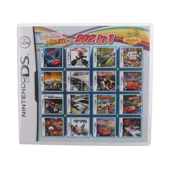 502 V 1 Kompilačné Video Hra s Tonerom Karty Pre Nintendo DS, 3DS 2DS Super Combo, Multi Košíka
