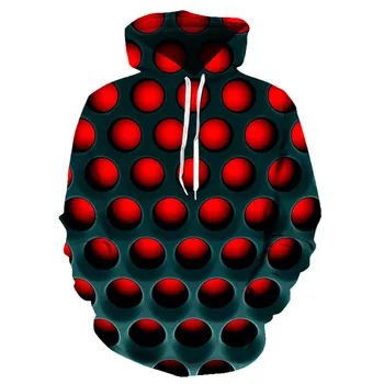 Black red 3d námestie tlač mikina patria detské long sleeve psychedelic hoodie módny trend chlapci a dievčatá športová mikina s kapucňou