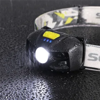 SANYI USB Nabíjateľné Svetlomet vstavanú Batériu, USB Baterka Čelo 3800LM Prst Indukčné Vedúci svetlo Svetlometov