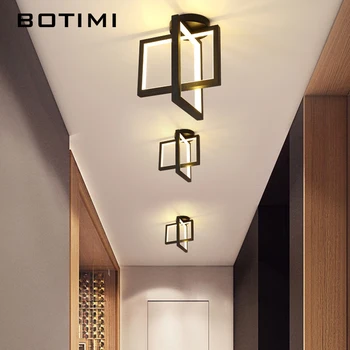 BOTIMI Moderné Námestie LED Stropné svietidlo Pre Obývacia Izba Black Geometrie Spálňa Osvetlenie Povrchovú montáž Koridoru Domov Svietidiel,