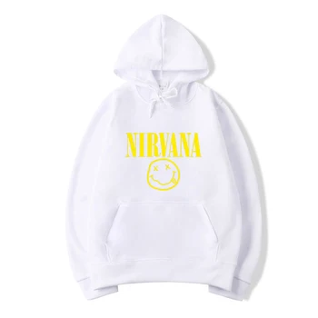 Nirvana Hombre Jeseň Zima Mikina Rock Harajuku Tlač Pulóver Bavlna Street Oblečenie Outdoor Hip Hop Dlhý Rukáv Kabát
