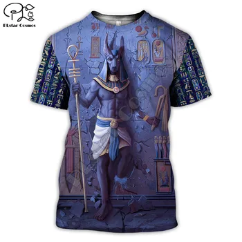 PLstar Vesmíru Horus Dávnych Horus Egyptský Boh Eye of Pharaoh Egypt Anubis tvár 3d Vytlačené T-shirt Mužov pre Ženy Streetwear topy