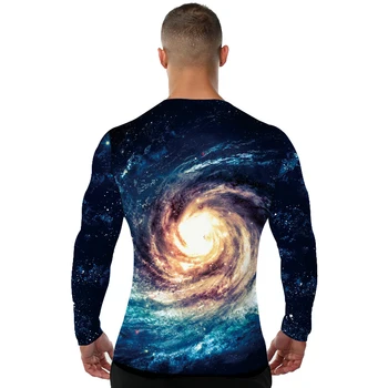 KYKU Galaxy Oblečenie Priestor Tričko Dlhý Rukáv Pánske Oblečenie 3d T Shirt Mužov Tričko Streetwear Leta 2018 Módy Nové