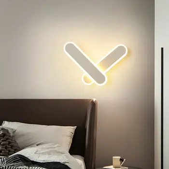 Kreatívne Jednoduchý Dizajn Biele Zlato Interiérové LED Nástenné Svietidlo pre Spálne, Obývacia Jedáleň, Chodba Hotel kaviareň Nordic Dekor