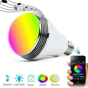 1pcs Smart Žiarovky E27 LED Hudba Bezdrôtová Žiarovka, Svetlo, Reproduktor 9W RGB 85-264V Smart Hudby Hrať na Čítanie