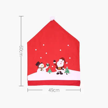 Vianočné Stoličky Kryt Veselé Dekorácie, Doplnky Santa Claus Klobúk Ozdoby Karikatúry Nový Rok Party Vianoce Domov Pre Obývacia Izba