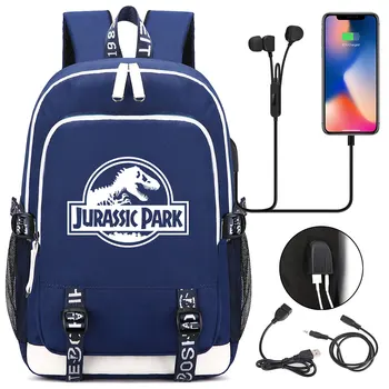 Móda Dobrodružstvo Jurský Park Dinosaur World USB Chlapec, Dievča, Knihy, Školské tašky Ženy, Mužov, Teenagerov Notebook Batoh Packsack