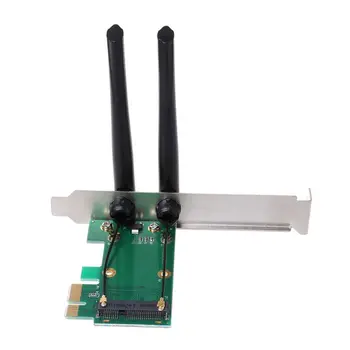 Bezdrôtová Sieťová Karta, WiFi, Mini PCI-E Express PCI-E Adaptér s 2 Anténa Vonkajšie Ploche POČÍTAČA