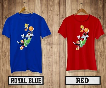 Looney Tunes Veľkých Vzduch Basketbal Mens T-Shirt Dámske Red&Blue Farba Tričko 7