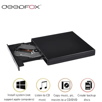 Deepfox USB2.0 Externá Optická Mechanika DVD Combo CD-RW ROM Napaľovačku diskov Pre PC, Mac Notebook Notebook