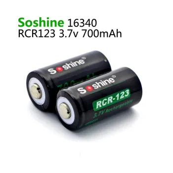 2 KS/Pack Soshine RCR123 16340 Batéria 700mAh 3,7 V Nabíjateľná Lítium Li-ion akumulátor Batéria Prípade Úložný Box