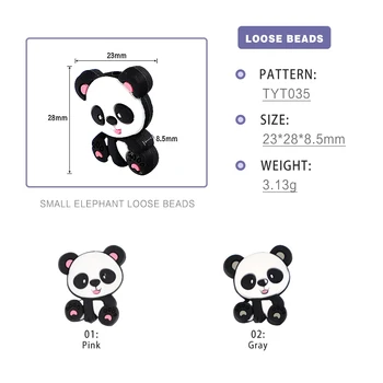 10pc Mini Panda Silikónové Korálky Obal Hlodavce Dieťa Počiatočných Perličiek Cumlík Klipy Príslušenstvo Silikónové Teether