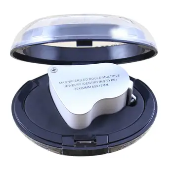 30x 60x Duálny Objektív Prenosné LED Svetelné zväčšovacie sklo Loupe pre Šperky Pečiatky Pre Domáce Použitie exkurzie Laboratóriá