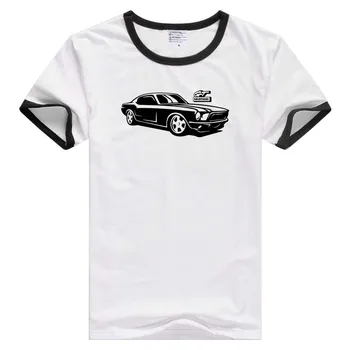 PRE Ford Mustang krátky rukáv bežné muži T-shirt Klasický model čierny obraz siluetu Tričko Tlač tee GA237