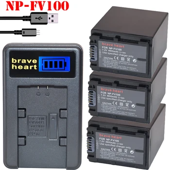 3ks 4600mAh NP FV100 NP-FV100 FV100 Batérie Batérie pre Sony NP-FV30 NP-FV50 NP-FV70 SX83E SX63E FDR-AX100E AX100E HDR kamera