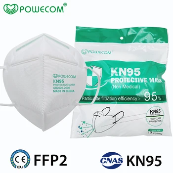 10-50PCS POWECOM Maska KN95 Úst Tvár Masky 95% Filtrovanie Effection CE Certifikácia Masky Opakovane Prachotesný KN95 Kryt