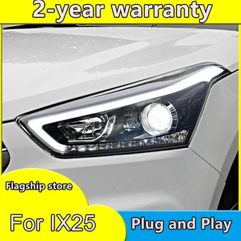 Auto Styling pre Hyundai IX25 Svetlomety-2017 Creta LED Reflektor DRL Denné Beží Svetlo Bi-Xenónové HID Príslušenstvo