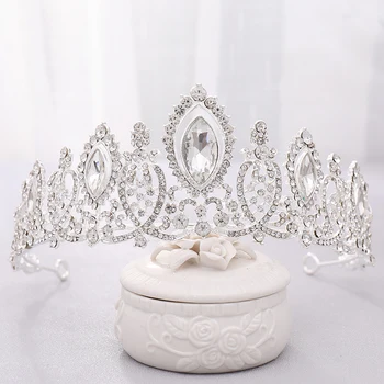 AiliBride Drahokamu Svadobné Crown Blue Red Crystal Svadobné Diadem Kráľovná Headpiece tiara Hlavu Šperky, Svadobné Doplnky do Vlasov