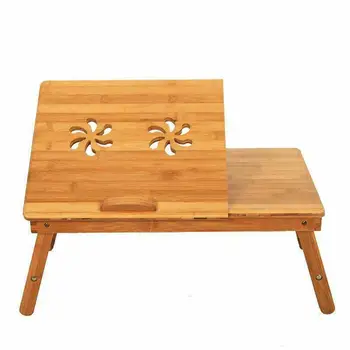 Odolný Skladací Prenosné Bambusu Notebook Stôl, Stôl, Posteľ Slúžiace Zásobník w/Zásuvky