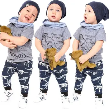 1Y-6Y Batoľa Detský Baby Chlapci Dinosaura Top T-tričko, Nohavice, Legíny Oblečenie, Oblečenie