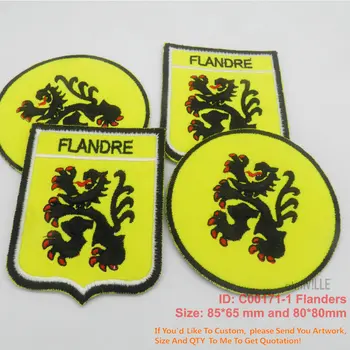 Flámsko Vlajka Škvrny Flámska Výšivky na Odev Vlaanderen Patch Ručné Parche Nášivka Žehlička Na Vyšívané Vlastné Logo