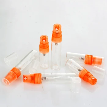100 Ks/Veľa 3ml 5ML Parfum Fľašu Základné Prázdne Nádoby Cestovné Orange Sprej Naplniteľné Fľaše Na Parfum Prenosné