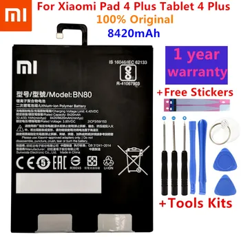 Pôvodný Xiao Mi Tablet Náhradné Batérie BN80 Pre Xiao Pad 4 Plus Tablet 4 Plus High Capacity 8420mAh Batérie +Nástroje Súpravy