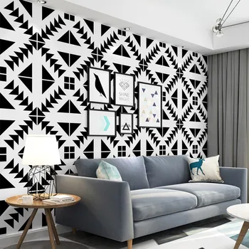 9,5 M nepremokavé PVC čiernej a bielej tapety modernej jednoduchosti pre spálne, obývacia izba, pracovňa kuchyňa stenu papiere domova byť