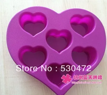 6 otvor silikónové formy na Pečenie mydlo plesne Tortu Formy láska srdce zahustiť 24.5*23*3.5 cm kuchynské náradie