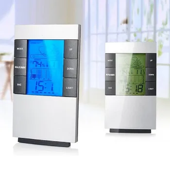LCD Digitálny Vlhkomer Teplota meradla, Hodiny Merania Prístroj Multifunkčné Domov Vlhkosť Teplomer