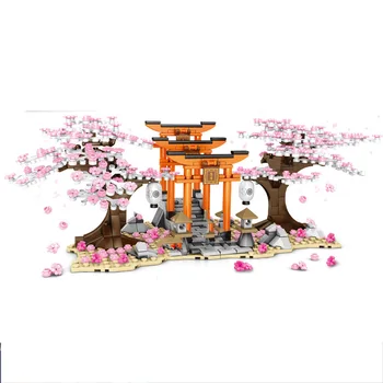 9 Štýly SEMBO BLOKOVAŤ Ulicu Architektúry Predajňa Potravín Maloobchod Sakura Inari Svätyne Tehly Deti Hračky Darček