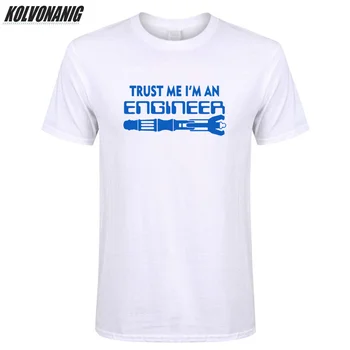 Verte Mi, že ja som Inžinier Listov Tlač Muži Vedy T Shirt Lete Roku 2019 Oblečenie pre Mužov Značky Bavlna Bežné Vlastné Tee-Shirts